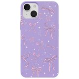 Casen iPhone 11 ile uyumlu Lila Ribbon Stars Kamera Korumalı Premium Renkli Silikon Kılıf, ip-11-II