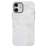 Casen iPhone 11 ile Uyumlu MagSafe Premium Pembe Beyaz Mermer Kamera Korumalı Kılıf, IPMRM11