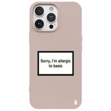 Casen iPhone 11 Pro ile Uyumlu Silikon Kılıf, Kamera Korumalı, I'm Allergic Yazılı, Krem