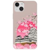 Casen iPhone 12 ile Uyumlu Pudra Lansman Sakura Renkli Silikon Kılıfı, ip-12