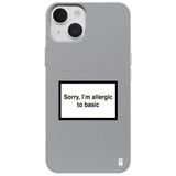 Casen iPhone 12 ile Uyumlu Silikon Kılıf, Kamera Korumalı, I'm Allergic Yazılı, Gri