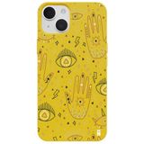 Casen iPhone 12 ile Uyumlu Silikon Kılıf, Sarı, Kamera Korumalı, I'm Mysterious Tasarımlı