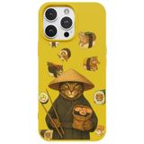 Casen iPhone 12 Pro ile uyumlu Sarı Kedi Tasarımlı Gimbap Cat Renkli Silikon Telefon Kılıfı, ip-12-pro-II