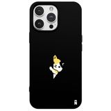 Casen iPhone 12 Pro ile Uyumlu Silikon Kılıf, Kedi Tasarımlı, Siyah, Kamera Korumalı