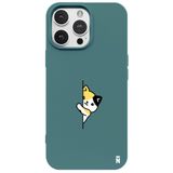 Casen iPhone 12 Pro Max ile Uyumlu Silikon Kılıf, Kedi Tasarımlı, Haki