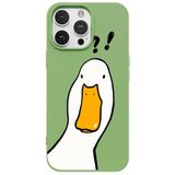 Casen iPhone 12 Pro Max ile Uyumlu Yeşil What Duck Ördek Tasarımlı Kamera Korumalı Renkli Silikon Kılıf, ip-12-pro-max-II
