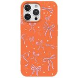 Casen iPhone 12 Pro Turuncu Ribbon Stars Kamera Korumalı Premium Renkli Silikon Kılıf