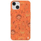 Casen iPhone 13 ile Uyumlu Silikon Kılıf, Turuncu, Kamera Korumalı, I'm Mysterious Tasarımlı