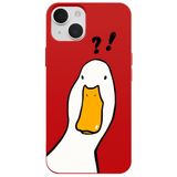 Casen iPhone 13 Kırmızı What Duck Ördek Tasarımlı Kamera Korumalı Renkli Silikon Kılıf