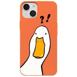 Casen iPhone 14 ile uyumlu Turuncu What Duck Ördek Tasarımlı Kamera Korumalı Renkli Silikon Kılıf, ip-14-II