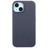 Casen iPhone 14 ile Uyumlu Vegan Deri Gizli MagSafe Kılıf, Lacivert, Premium Kamera Koruma, Darbe Emici