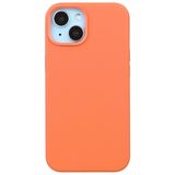 Casen iPhone 14 ile Uyumlu Vegan Deri Gizli MagSafe Kılıf, Turuncu, Premium Kamera Koruma, Darbe Emici