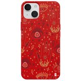 Casen iPhone 14 Plus ile Uyumlu Silikon Kılıf, Kamera Korumalı, Mysterious Tasarım, Kırmızı