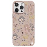 Casen iPhone 14 Pro ile Uyumlu Silikon Kılıf, Kamera Korumalı, I'm Mysterious Tasarımlı, Krem
