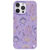 Casen iPhone 14 Pro ile Uyumlu Silikon Kılıf, Lila, I'm Mysterious Tasarımlı, Kamera Korumalı
