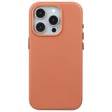 Casen iPhone 14 Pro ile Uyumlu Vegan Deri Gizli MagSafe Kılıf, Kiremit Renk, Premium Kamera Koruma, Darbe Emici