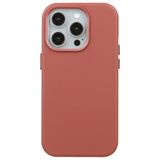 Casen iPhone 14 Pro ile Uyumlu Vegan Deri Kılıf, MagSafe Teknolojili, Kamera Korumalı, Darbe Emici, Vişne Rengi