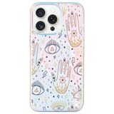 Casen iPhone 14 Pro Max ile Uyumlu Hologram Magsafe Silikon Kılıf, Gözlü Tasarım, Çok Renkli