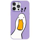 Casen iPhone 14 Pro Max ile Uyumlu Lila What Duck Ördek Tasarımlı Kamera Korumalı Renkli Silikon Kılıf, ip-14-pro-max-II