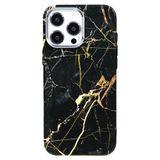 Casen iPhone 14 Pro Max ile Uyumlu MagSafe Premium Siyah Altın Sarısı Mermer Kamera Korumalı Kılıf, IPMRM14PM