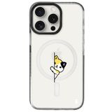 Casen iPhone 14 Pro Max ile Uyumlu MagSafe Şeffaf Silikon Kılıf, Kedi Tasarımlı, Siyah Yanlar