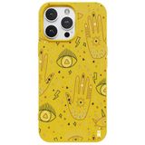 Casen iPhone 14 Pro Max ile Uyumlu Silikon Kılıf, Sarı, Kamera Korumalı, I'm Mysterious Tasarımlı
