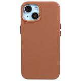 Casen iPhone 15 ile Uyumlu Vegan Deri Kılıf, Gizli MagSafe, Kahverengi, Premium Kamera Koruma, Darbe Emici