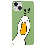 Casen iPhone 15 ile uyumlu Yeşil What Duck Ördek Tasarımlı Kamera Korumalı Renkli Silikon Kılıf, ip-15-II
