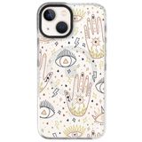 Casen iPhone 15 Plus ile Uyumlu Magsafe Arty Şeffaf Kılıf, Silikon, Beyaz, Mysterious Tasarımlı, Kamera Korumalı
