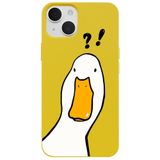 Casen iPhone 15 Plus ile uyumlu Sarı What Duck Ördek Tasarımlı Kamera Korumalı Renkli Silikon Kılıf, ip-15-plus-II