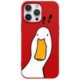 Casen iPhone 15 Pro Max ile uyumlu Kırmızı What Duck Ördek Tasarımlı Kamera Korumalı Renkli Silikon Kılıf, ip-15-pro-max-II