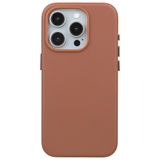 Casen iPhone 15 Pro Max ile Uyumlu Vegan Deri Kılıf, Gizli MagSafe, Kamera Koruması, Darbe Emici, Kiremit
