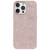 Casen iPhone 15 Pro Pudra Ribbon Stars Kamera Korumalı Premium Renkli Silikon Kılıf