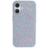 Casen iPhone 16 ile uyumlu Mavi Ribbon Stars Kamera Korumalı Premium Renkli Silikon Kılıf, ip-16-II