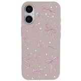 Casen iPhone 16 ile uyumlu Pudra Ribbon Stars Kamera Korumalı Premium Renkli Silikon Kılıf, ip-16-II