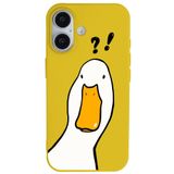 Casen iPhone 16 ile uyumlu Sarı What Duck Ördek Tasarımlı Kamera Korumalı Renkli Silikon Kılıf, ip-16-II