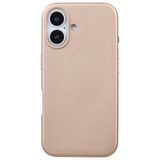 Casen iPhone 16 ile Uyumlu Vegan Deri Gizli MagSafe Kılıf, Altın, Premium Kamera Koruma, Darbe Emici