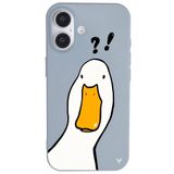 Casen iPhone 16 Mavi What Duck Ördek Tasarımlı Kamera Korumalı Renkli Silikon Kılıf