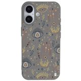 Casen iPhone 16 Plus ile Uyumlu Gri Silikon Kılıf, Kamera Korumalı, Mysterious Tasarım