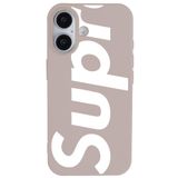 Casen iPhone 16 Plus ile Uyumlu Pudra Lansman Sup Tasarımlı Renkli Silikon Kılıfı - Krem, ip-16-plus