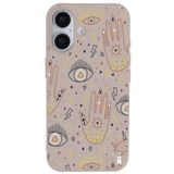 Casen iPhone 16 Plus ile Uyumlu Silikon Kılıf, Pudra Rengi, Kamera Korumalı, I'm Mysterious Tasarımlı