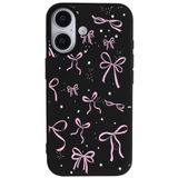 Casen iPhone 16 Plus ile uyumlu Siyah Ribbon Stars Kamera Korumalı Premium Renkli Silikon Kılıf, ip-16-plus-II