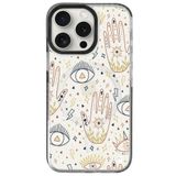 Casen iPhone 16 Pro ile Uyumlu Magsafe Arty Şeffaf Tasarımlı Silikon Kılıf, Siyah Yanlar, Mysterious