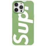 Casen iPhone 16 Pro ile Uyumlu Yeşil Lansman Sup Tasarımlı Renkli Silikon Kılıfı, ip-16-pro