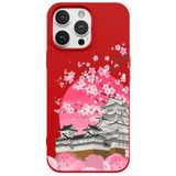 Casen iPhone 16 Pro Max ile Uyumlu Kırmızı Lansman Sakura Renkli Silikon Kılıfı, ip-16-pro-max