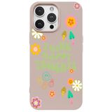 Casen iPhone 16 Pro Max ile Uyumlu Pudra Think Happy Renkli Silikon Kılıf, ip-16-pro-max