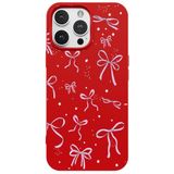 Casen iPhone 16 Pro Max Kırmızı Ribbon Stars Kamera Korumalı Premium Renkli Silikon Kılıf