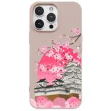 Casen iPhone 16 Pro Pudra Lansman Sakura Renkli Silikon Kılıfı