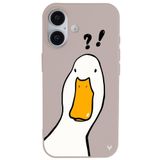 Casen iPhone 16 Pudra What Duck Ördek Tasarımlı Kamera Korumalı Renkli Silikon Kılıf