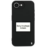 Casen iPhone 16E ile Uyumlu Silikon Kılıf, Kamera Korumalı, I'm Allergic Yazılı, Siyah